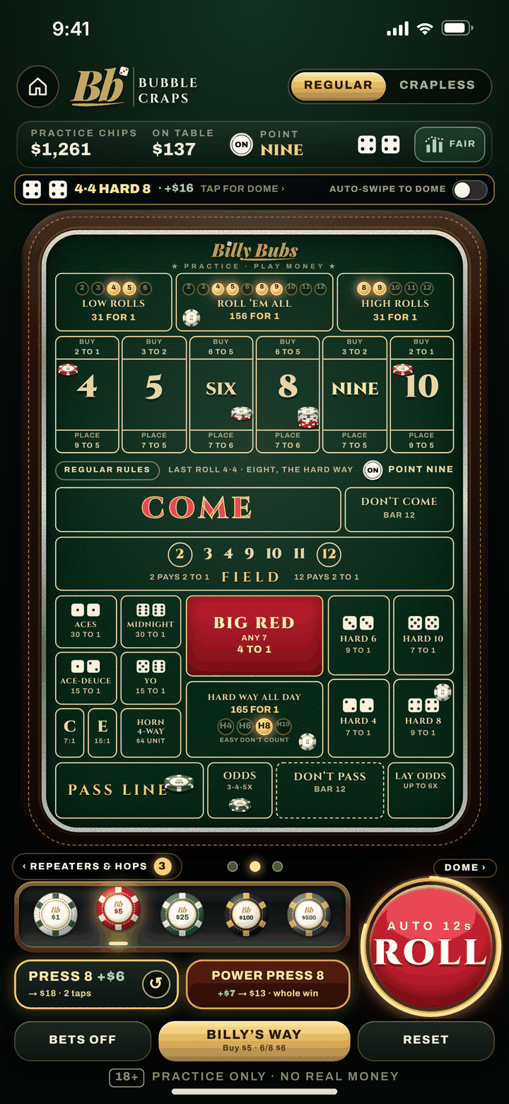 Main betting board