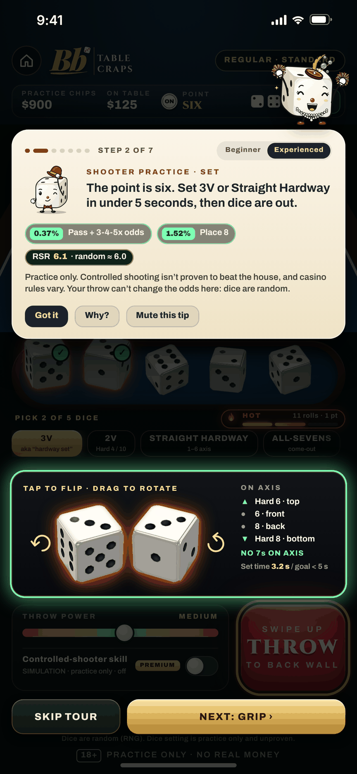 Shooter tutor: Billy explains the dice set